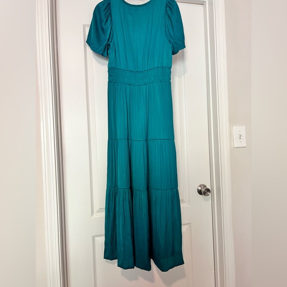 Anthropologie Somerset Dress NWT Turquoise Satiny Incredibly Flattering Size M! - Picture 11 of 17